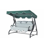 Salvia 3 Kişilik Bahçe Balkon Teras Salıncağı - Yeşil Çizgili