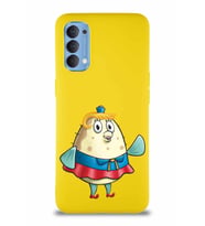 Oppo Reno 4 Soft Premier Kapak Bayan Puff Tasarımlı Silikon Kılıf - Sarı (Şeffaf)