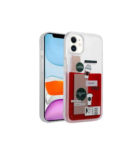 Apple iPhone 14 Uyumlu Kılıf Desenli Sıvılı Zore Drink Silikon Kapak (Model 1)