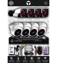 TURKNO 8 Kameralı Pania 4 İç Kamera Set 320 GB HDD Full HD Gece Görüşlü Güvenlik Kamerası Sistemi
