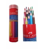 Jumbo Kuru Boya Metal Tüp 12 Renk Üçgen Kuruboya Faber Castell Üçgen Kuru Boya 12 Renk Metal Tüp (Karışık)