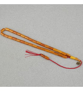 Omari Sıkma Kehribar Yumuşak Kesme Kesim Oturtma İmameli Sistemli 6x10.5mm Tesbih