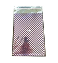 Omeyva Mor Çizgi Desenli Metalize Hediye Paketi Torba Poşet - 20x35 Cm. - 100 Adetlik 1 Paket