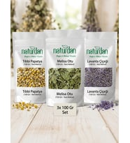 Saf(1.Kalite) Yeni Mahsül Tıbbi Papatya - Melisa Otu - Lavanta Çiçeği (3x 100 Gr) Set