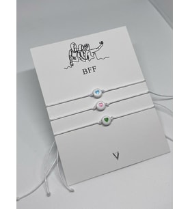 Klasik P.O.W.E.R-P.U.F.F  G.I.R.L.S Kalp Şekil ''BFF'' Arkadaş Bilekliği