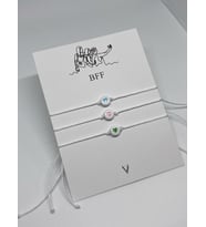 Klasik P.O.W.E.R-P.U.F.F  G.I.R.L.S Kalp Şekil ''BFF'' Arkadaş Bilekliği