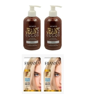 Saç Boyası - Jean's Color Saç Boyası Gün Batımı 250 ml 2 Adet + 2 Adet Bianna Saç Açıcı