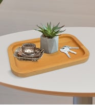 BK Gift Kişiye Özel Doğal Masif Ahşap Masaüstü Organizer 24cm, Ev Hediyesi, Dekoratif Ahşap Organizer