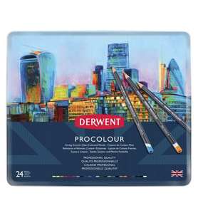 Derwent Procolour Kuru Boya Kalemi 24'lü Teneke Kutu 