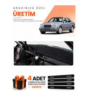 MERCEDES W124 (1984-1995) Uyumlu Torpido Koruma Örtüsü Oto Kılıfı - Siyah