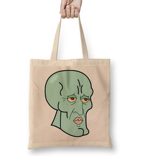 Handsome Squidward Bez Çanta Uzun Saplı