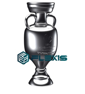 FLEXIS WE MAKE IT POSSIBLE FOR YOU DEV BOY UEFA EURO 2024 KUPASI MAKETİ 36 CM BİREBİR FUTBOL HEDİYESİ