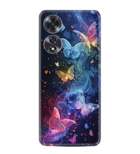 Oppo A60 Kılıf Boutique Baskılı Resimli Neon Kelebekler Pcode -092