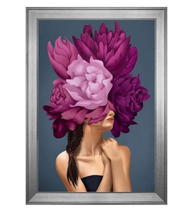 Kadın Motifli Kanvas Tablo 50 x 70 cm Silver Çerçeve