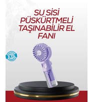 Mey İthalat® Type-C Şarjlı Taşınabilir Su Buharlı Mini Vantilatör