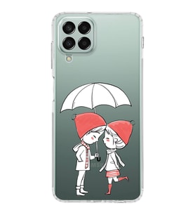 Samsung Galaxy M33 Kapak Aşk Tasarımlı Şeffaf Silikon Kılıf