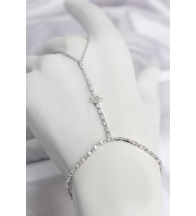 Gümüş Renk Pirinç Zirkon Taşlı Yıldız Model Şahmeran 5886 - SSSSSS8614-5451