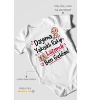 Dayıya Özel Kısa Kollu Bebek Body %100 Pamuk