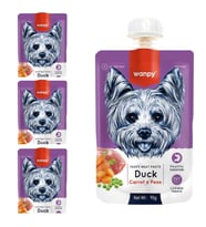 Wanpy Taze Ördekli Havuçlu Köpek Et Ezmesi Köpek Ödülü 90 gr. X 4 Adet