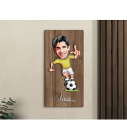 BK Gift Kişiye Özel Futbolcu Karikatürlü Kabartma Figürlü Ahşap Tablo-10, Arkadaşa Hediye, Sevgiliye Hediye, Duvar Dekoru
