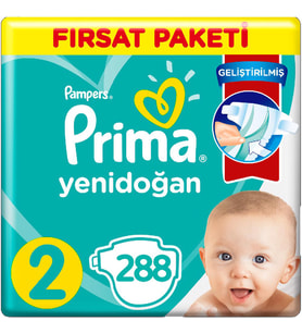 Prima Bebek Bezi 2 Beden Yenidoğan Fırsat Paketi (4*72) 288 Adet