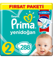 Prima Bebek Bezi 2 Beden Yenidoğan Fırsat Paketi (4*72) 288 Adet