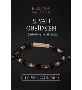 Sertifikalı Doğal Siyah Obsidyen Bileklik – Sakinlik ve Netlik Sağlayan Enerji Taşı (Çok Renkli)