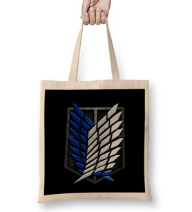 Metallic Survey Corps Logo Attack On Titan Survey Corps Bez Çanta Uzun Saplı