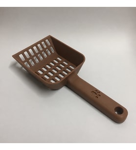 3D Baskı Kedi Kumu Küreği - Geniş Hazneli Eleme Küreği-Kahverengi