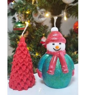 Serenity Sanat Yılbaşı Mum 2li Hediyelik (Çok Renkli)