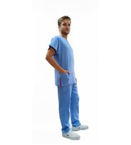 Emel Tekstil Doktor Terikoton Likralı Erkek Turkuaz Cerrahi Yaka Takım 4806