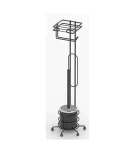 Tekno Tel MG-096 Ayaklı Yedekli Wc Kağıtlık + Klozet Fırçalık Siyah