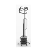 Tekno Tel MG-096 Ayaklı Yedekli Wc Kağıtlık + Klozet Fırçalık Siyah