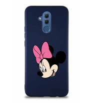 Huawei Mate 20 Lite Soft Premier Kapak Minnie Mouse-B Tasarımlı Silikon Kılıf - Lacivert (Şeffaf)