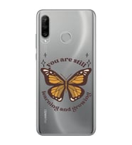 Huawei P30 Lite Uyumlu Kelebek Desenli Şeffaf Telefon Kılıfı