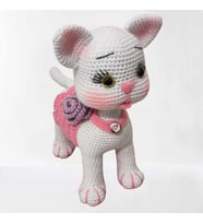 Süslü Pembiş Kedicik Amigurumi Organik Oyuncak