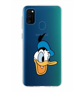 Samsung Galaxy M30s Kapak Donald Duck Tasarımlı Şeffaf Silikon Kılıf
