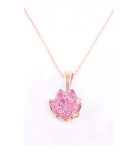 LOTUS ÇİÇEĞİ PEMBE 925 AYAR GÜMÜŞ KOLYE
