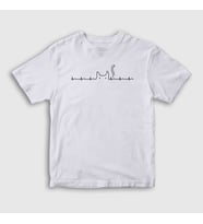 Presmono Unisex Çocuk Beyaz Ekg Cat Kedi T-Shirt 399210tt (Beyaz)