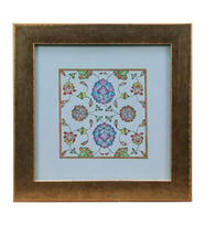 e38 EL İŞÇİLİĞİ ŞİKAF RENKLİ HALKAR TEZHİP TABLO 25 x 25 cm - 6040