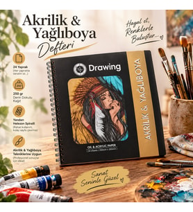 DreamArt Galery Akrilik ve Yağlı Boya Çizim Defteri 20x20 cm 250 gr Derin Dokulu 24 Yaprak