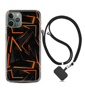 Apple iPhone 11 12 13 14 Pro Max Kılıf Boyun Askılı Silikon Zigzaglar 1651