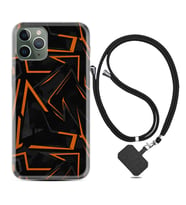 Apple iPhone 11 12 13 14 Pro Max Kılıf Boyun Askılı Silikon Zigzaglar 1651