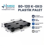 80x120x13 Cm Plastik Palet Siyah İç İçe Geçmeli I Yük Taşıma