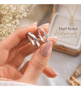 KİŞİYE ÖZEL ÇİFT ALYANS / HARF KOLYE HEDİYE