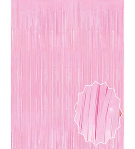 Soft Pembe Püsküllü Kapı Perdesi