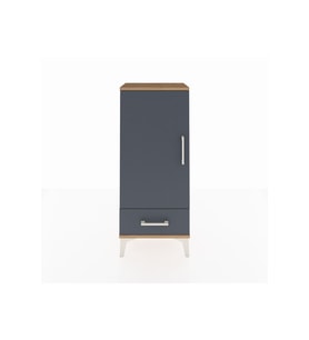Arges Komodin 3 Raflı Tek Çekmeceli Tek Kapaklı 44x30x106 Çam-Antrasit