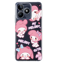 Realme C53 Uyumlu Melody Kuromi Desenli Şeffaf Telefon Kılıfı