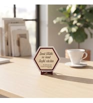 Bakara Suresi 156. Ayet Temalı İnnâ lillâhi ve innâ ileyhi râciûn Masaüstü Süsü Ofis Dekorasyonunuza Anlam Katar 10x10 cm, Pudra