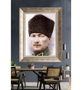 Gümüş Çerçeveli Atatürk Tablo ds103